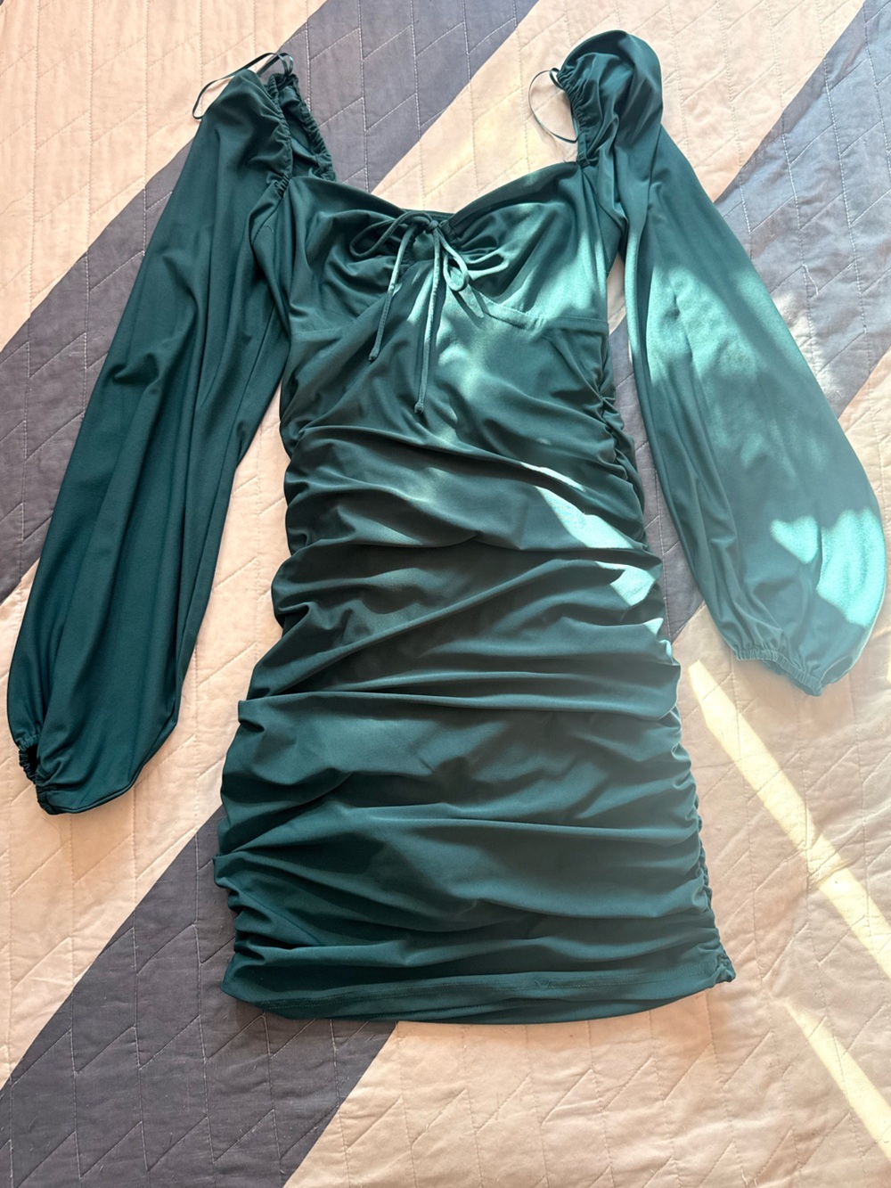 Windsor Long Sleeve Ruched Mini Dress